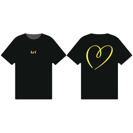 KrF T-shirt sort m/hjertedesign str XS