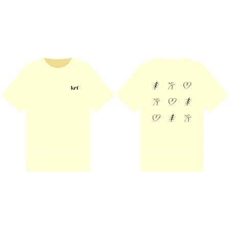 KrF T-shirt lys gul m/figurdesign str XS