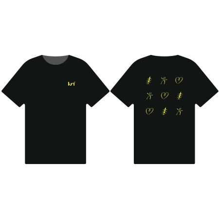 KrF T-shirt sort m/figurdesign str XS
