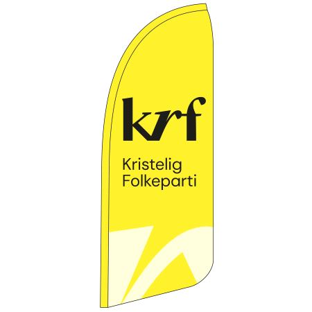 KrF Beachflagg 260 cm inkl. bag, kryssfot og vannpose
