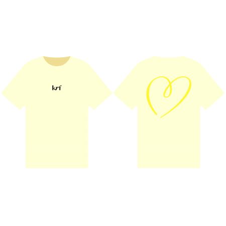 KrF T-shirt lys gul m/hjertedesign str XS
