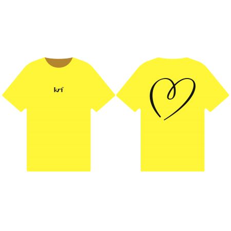 KrF T-shirt gul m/hjertedesign str XS